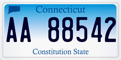 CT license plate AA88542