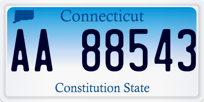 CT license plate AA88543