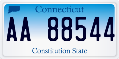 CT license plate AA88544