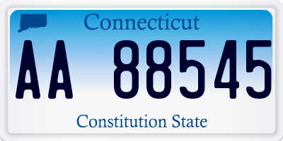 CT license plate AA88545