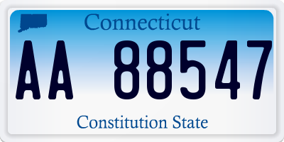 CT license plate AA88547