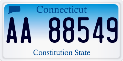 CT license plate AA88549