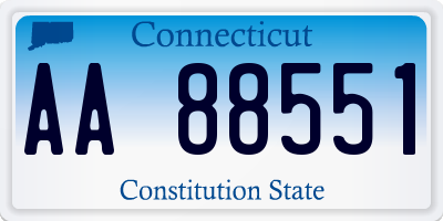 CT license plate AA88551