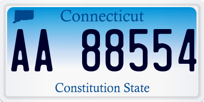 CT license plate AA88554