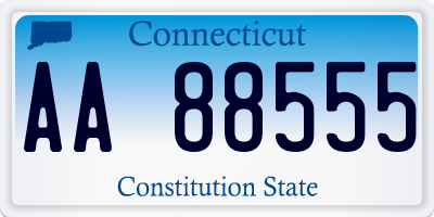 CT license plate AA88555