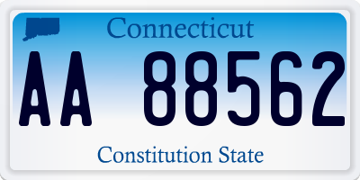 CT license plate AA88562