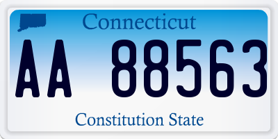 CT license plate AA88563