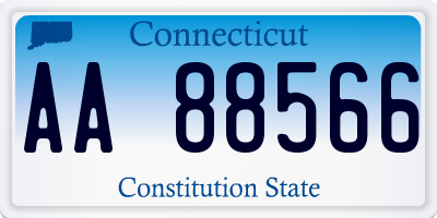 CT license plate AA88566