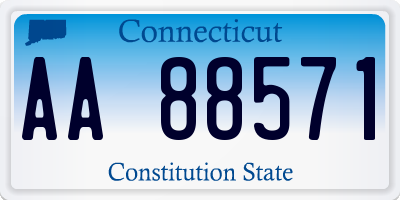 CT license plate AA88571