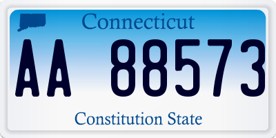 CT license plate AA88573