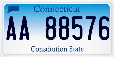 CT license plate AA88576