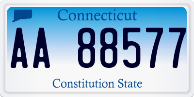 CT license plate AA88577