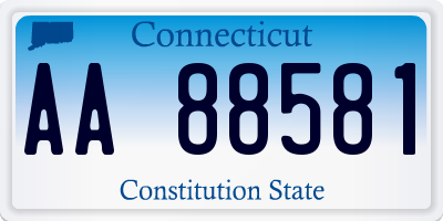 CT license plate AA88581