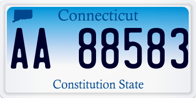 CT license plate AA88583