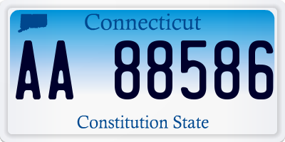 CT license plate AA88586