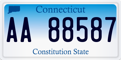 CT license plate AA88587