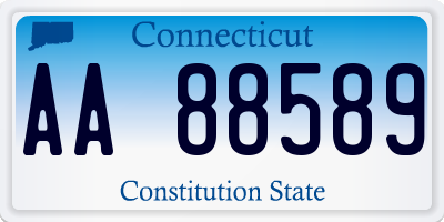 CT license plate AA88589