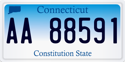 CT license plate AA88591