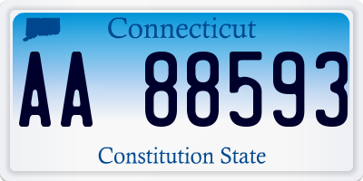 CT license plate AA88593