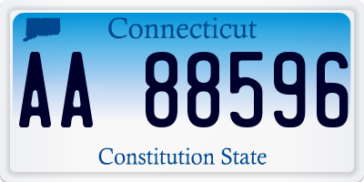 CT license plate AA88596