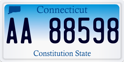 CT license plate AA88598