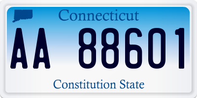 CT license plate AA88601