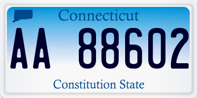 CT license plate AA88602