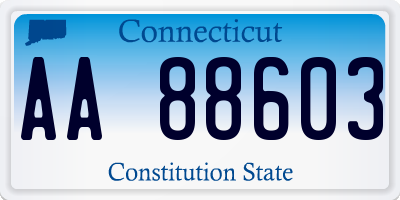 CT license plate AA88603