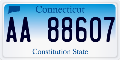 CT license plate AA88607