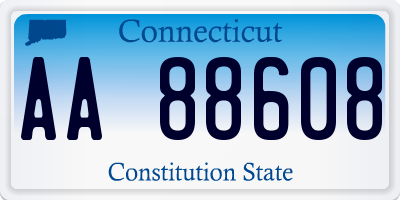 CT license plate AA88608