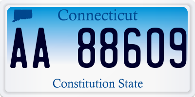 CT license plate AA88609