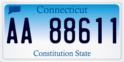 CT license plate AA88611