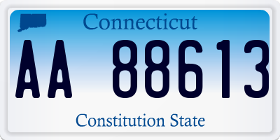 CT license plate AA88613