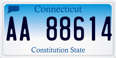 CT license plate AA88614