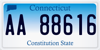 CT license plate AA88616