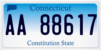 CT license plate AA88617