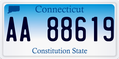 CT license plate AA88619