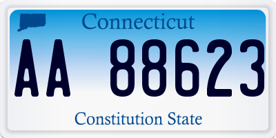 CT license plate AA88623