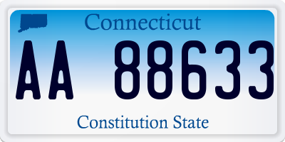 CT license plate AA88633