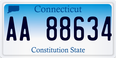 CT license plate AA88634