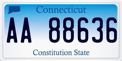 CT license plate AA88636