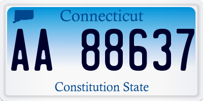 CT license plate AA88637