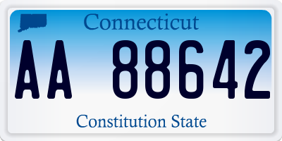 CT license plate AA88642