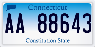 CT license plate AA88643