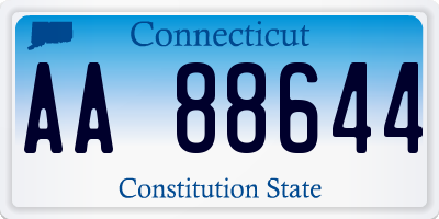 CT license plate AA88644