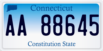 CT license plate AA88645