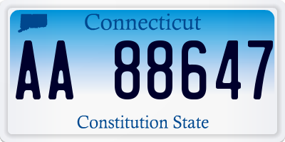 CT license plate AA88647