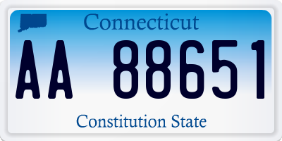 CT license plate AA88651