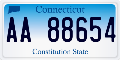 CT license plate AA88654