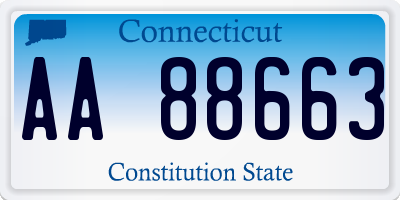 CT license plate AA88663